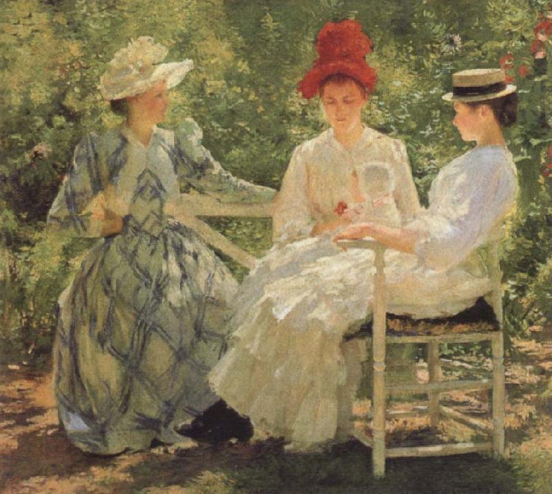 Edmund Charles Tarbell Three Sisters-A Study in june Sunlight China oil painting art